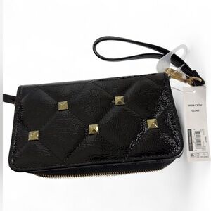 No Boundaries Kendra Black Studded Wallet Wristlet